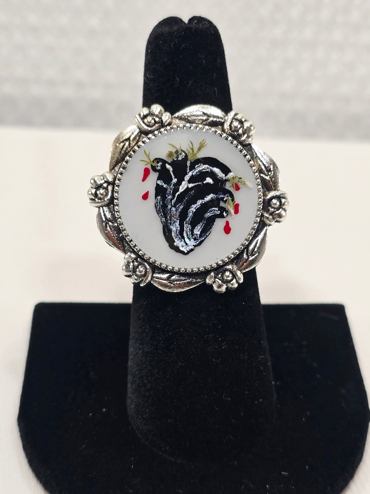 Anatomical Heart | Hand-Painted Original Miniature Artwork Ring