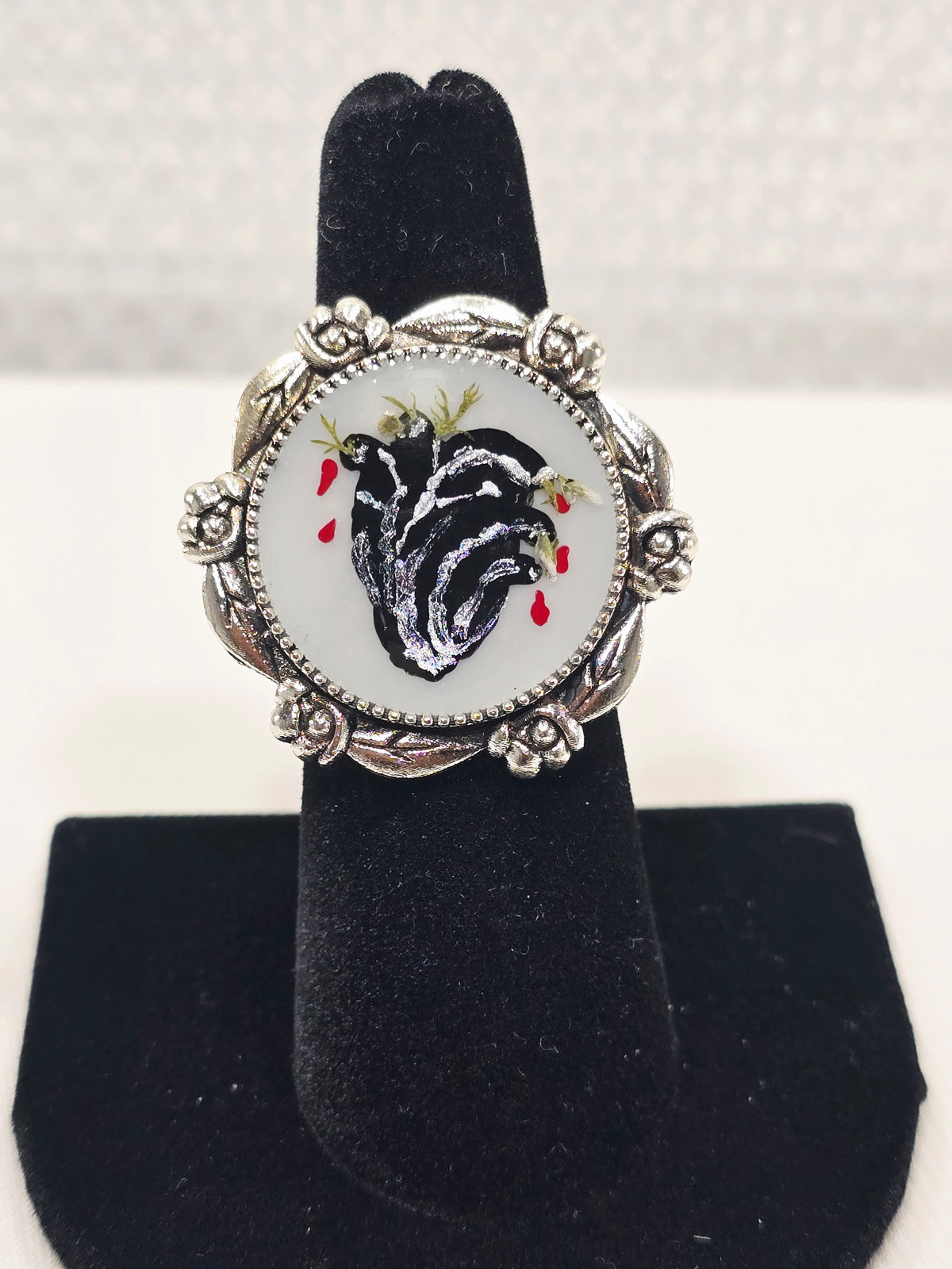 Anatomical Heart | Hand-Painted Original Miniature Artwork Ring