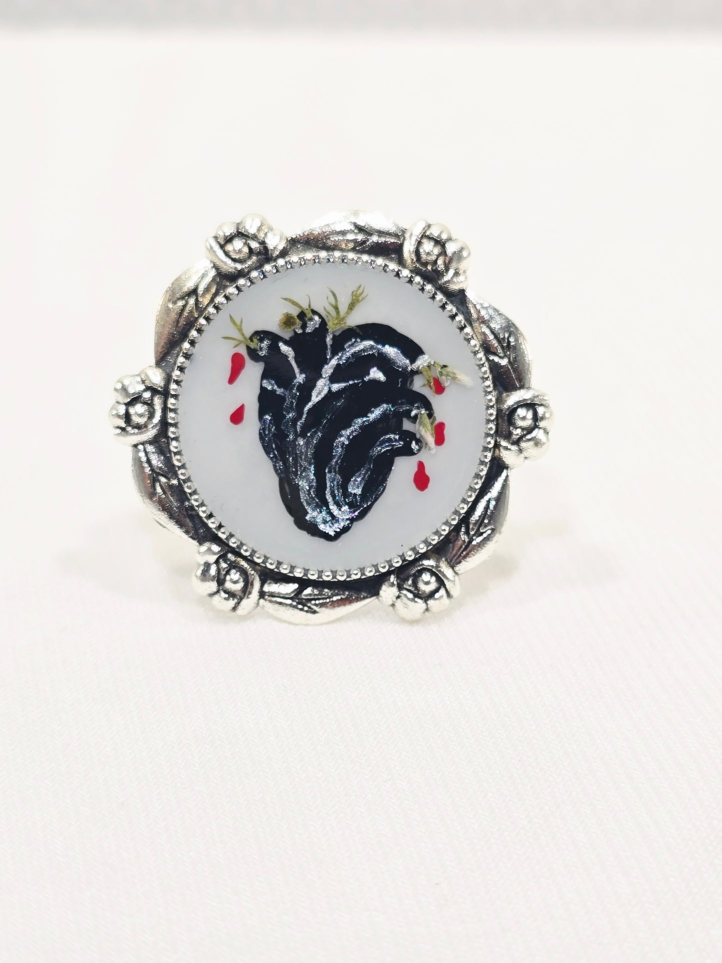 Anatomical Heart | Hand-Painted Original Miniature Artwork Ring