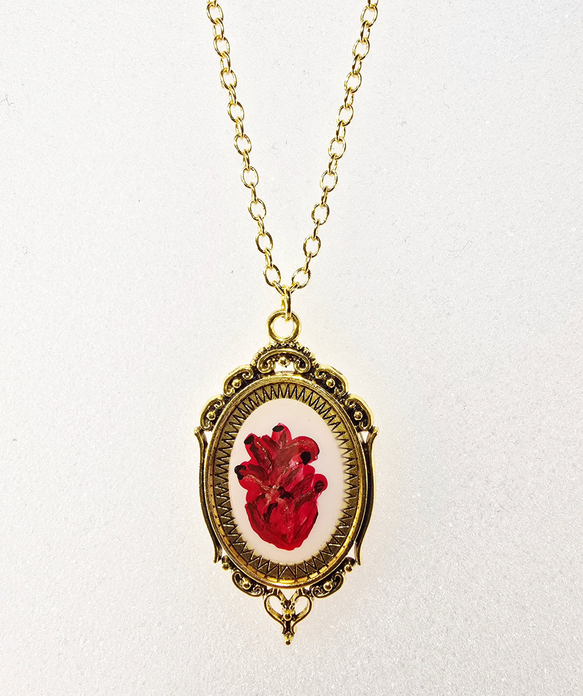 Anatomical Heart Original Mini Artwork Necklace - Gold