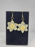 Mini White Daffodil Earrings