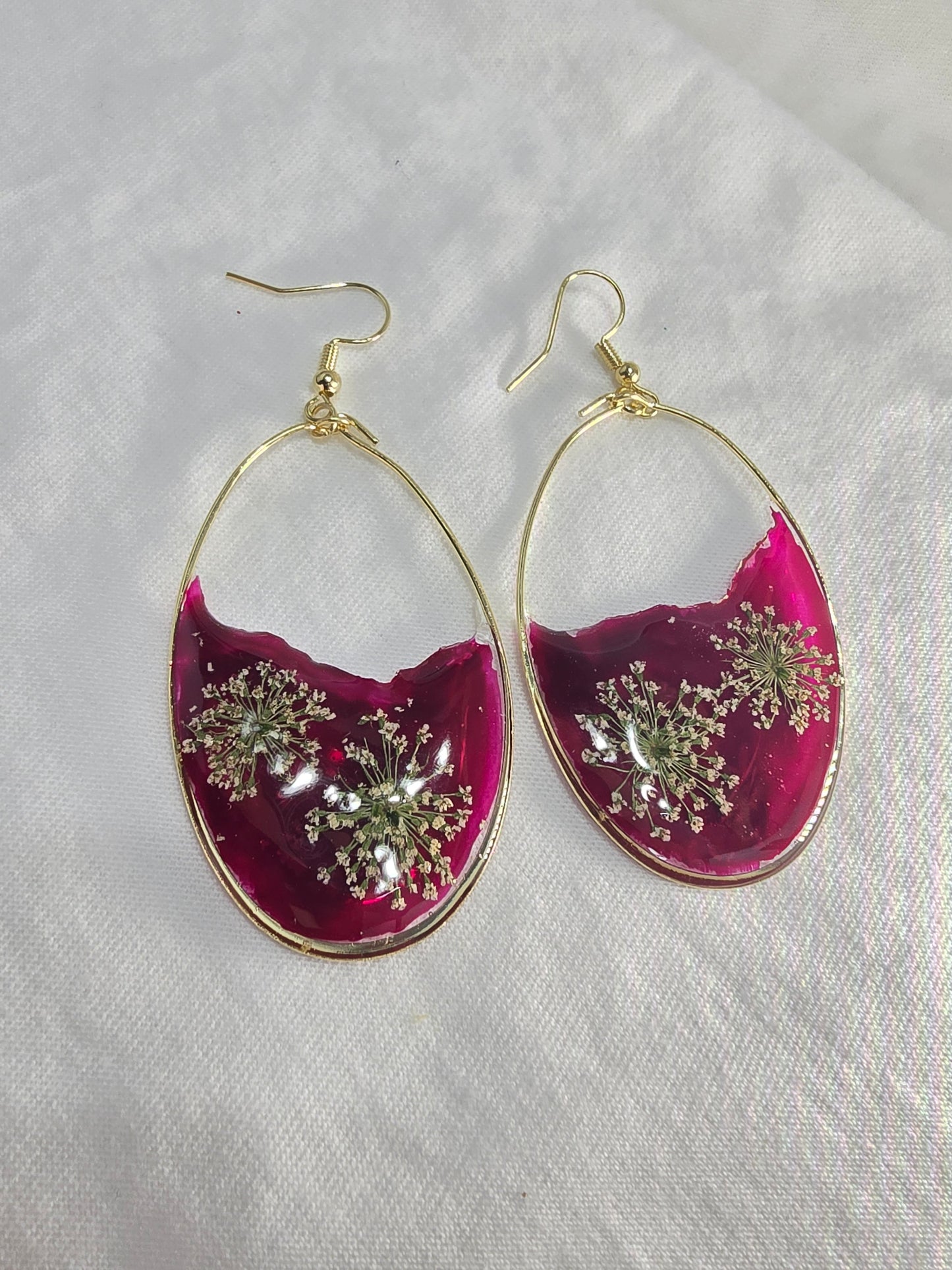 Queen Anne's Lace Large Hoop Earrings