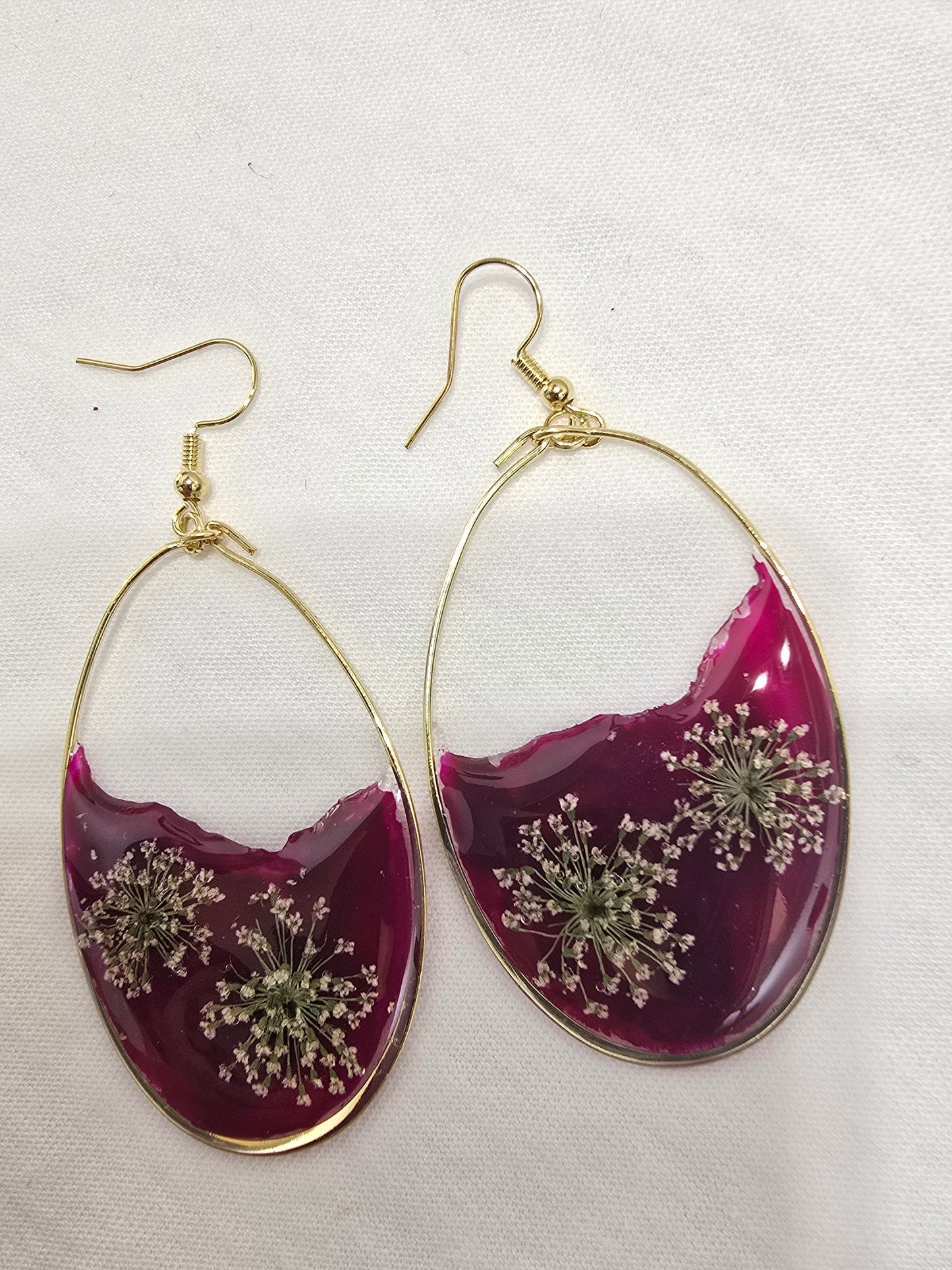 Queen Anne's Lace Large Hoop Earrings