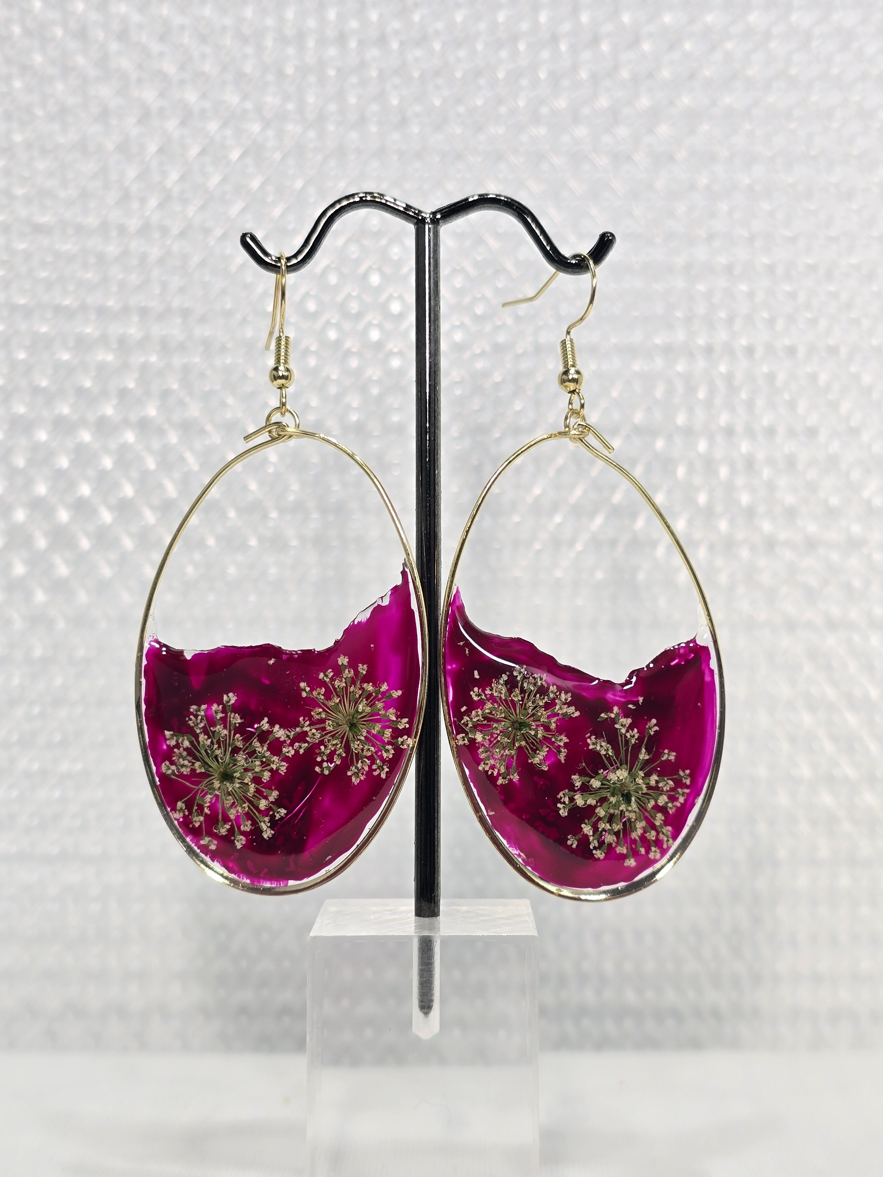 Queen Anne's Lace Large Hoop Earrings