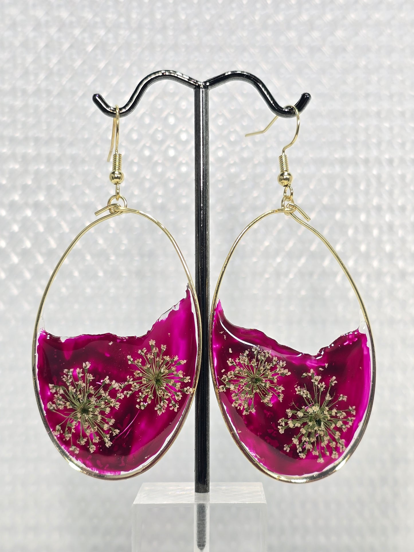 Queen Anne's Lace Large Hoop Earrings