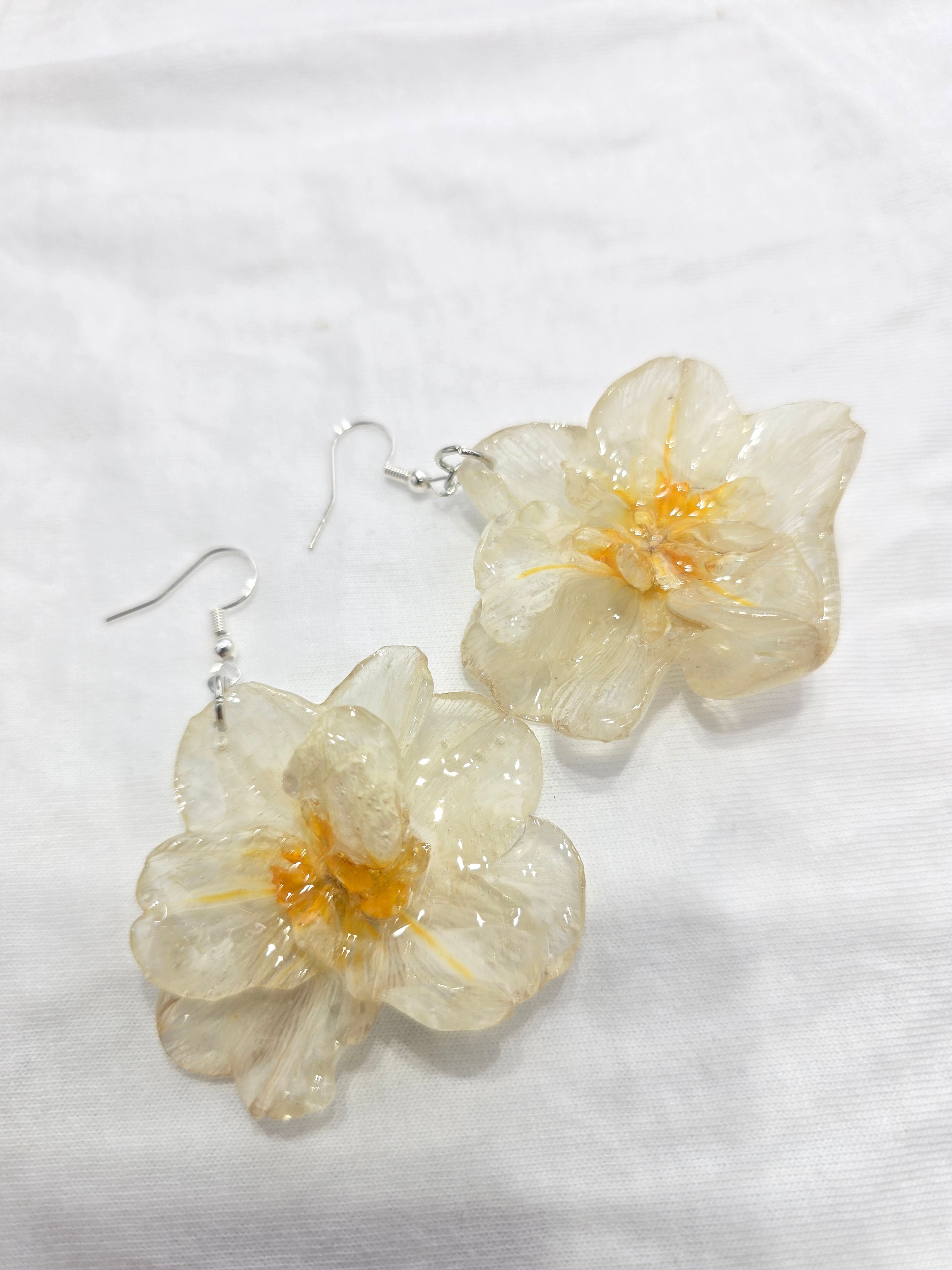 Double Flowering Daffodil Earrings