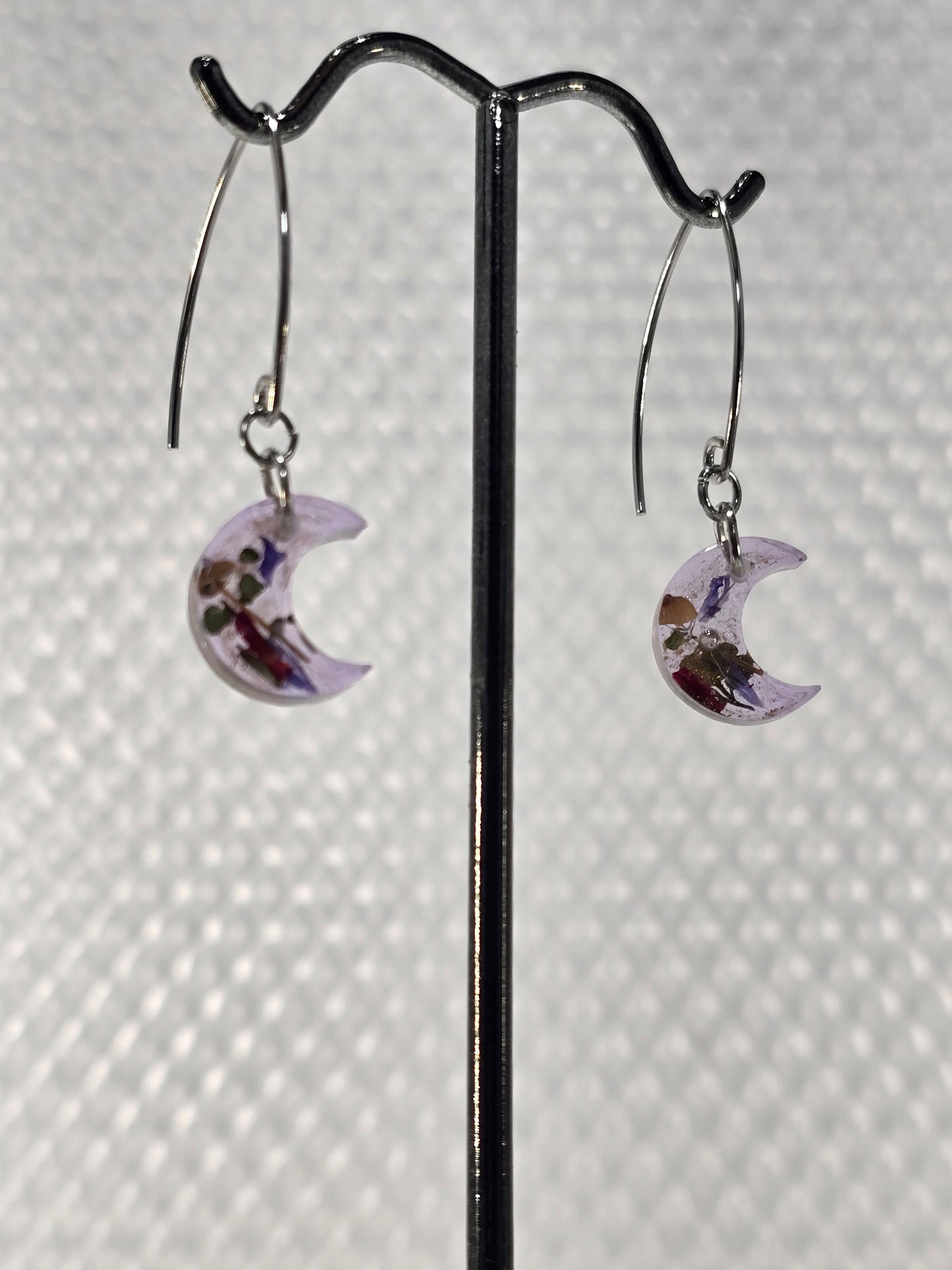 Magical Mini Moon V Hook Earrings and Miniature Wild Mushroom