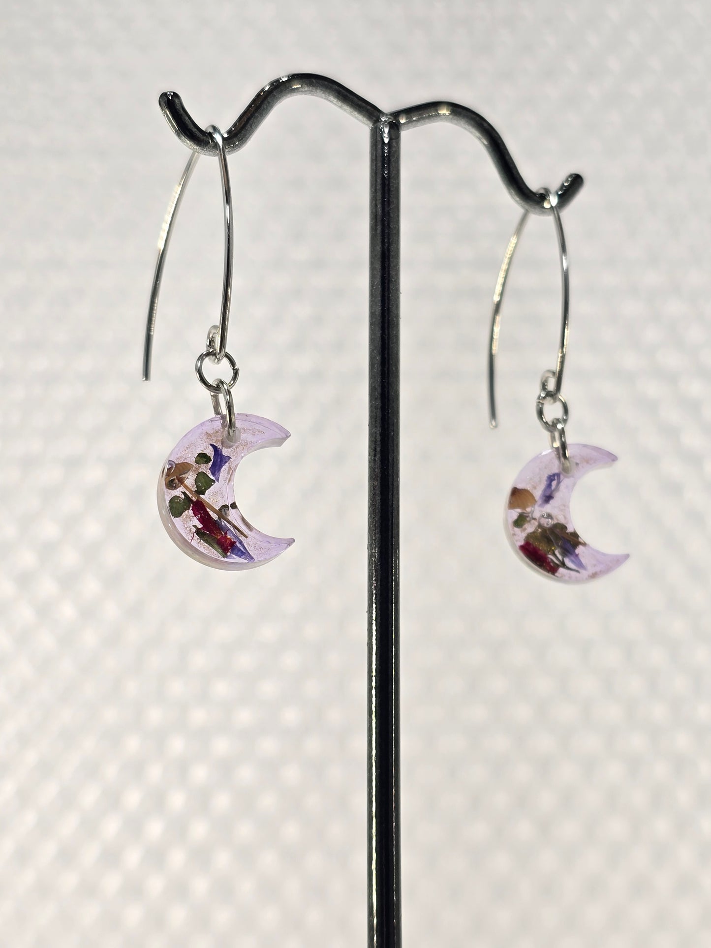 Magical Mini Moon V Hook Earrings and Miniature Wild Mushroom