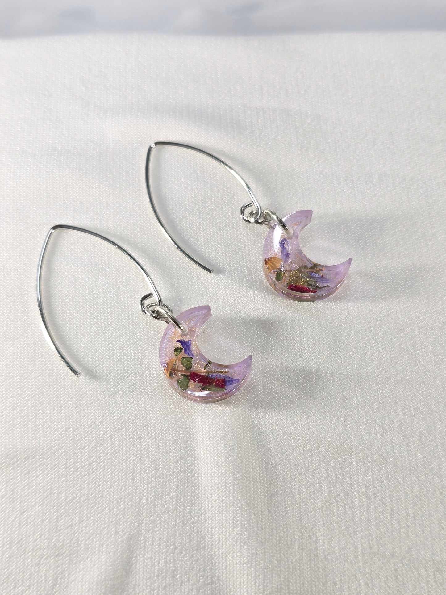 Magical Mini Moon V Hook Earrings and Miniature Wild Mushroom