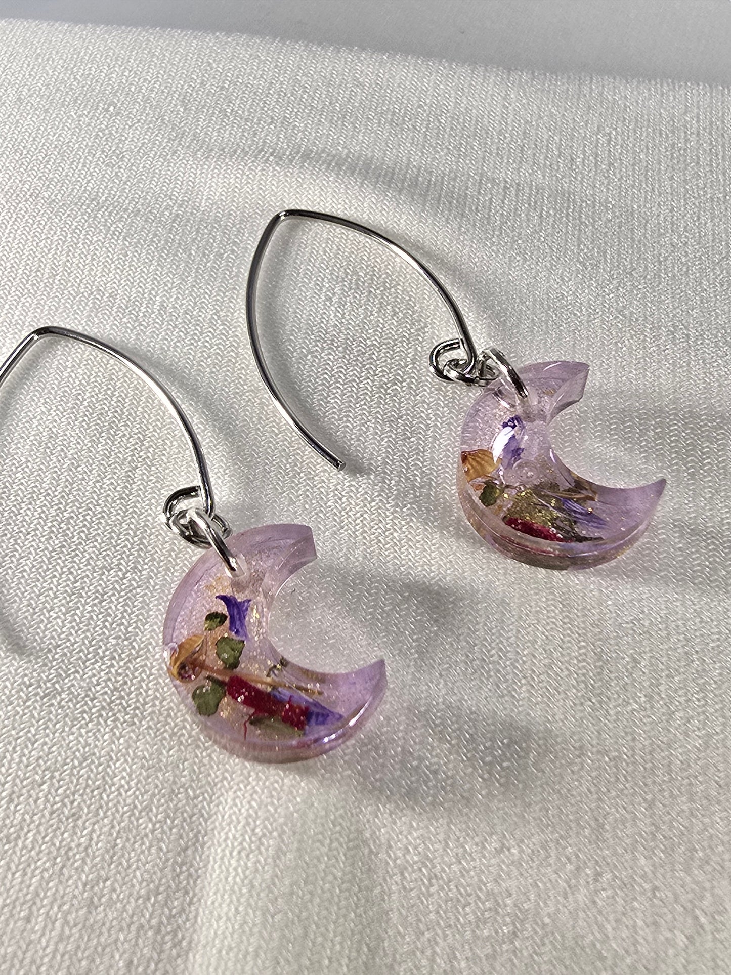 Magical Mini Moon V Hook Earrings and Miniature Wild Mushroom