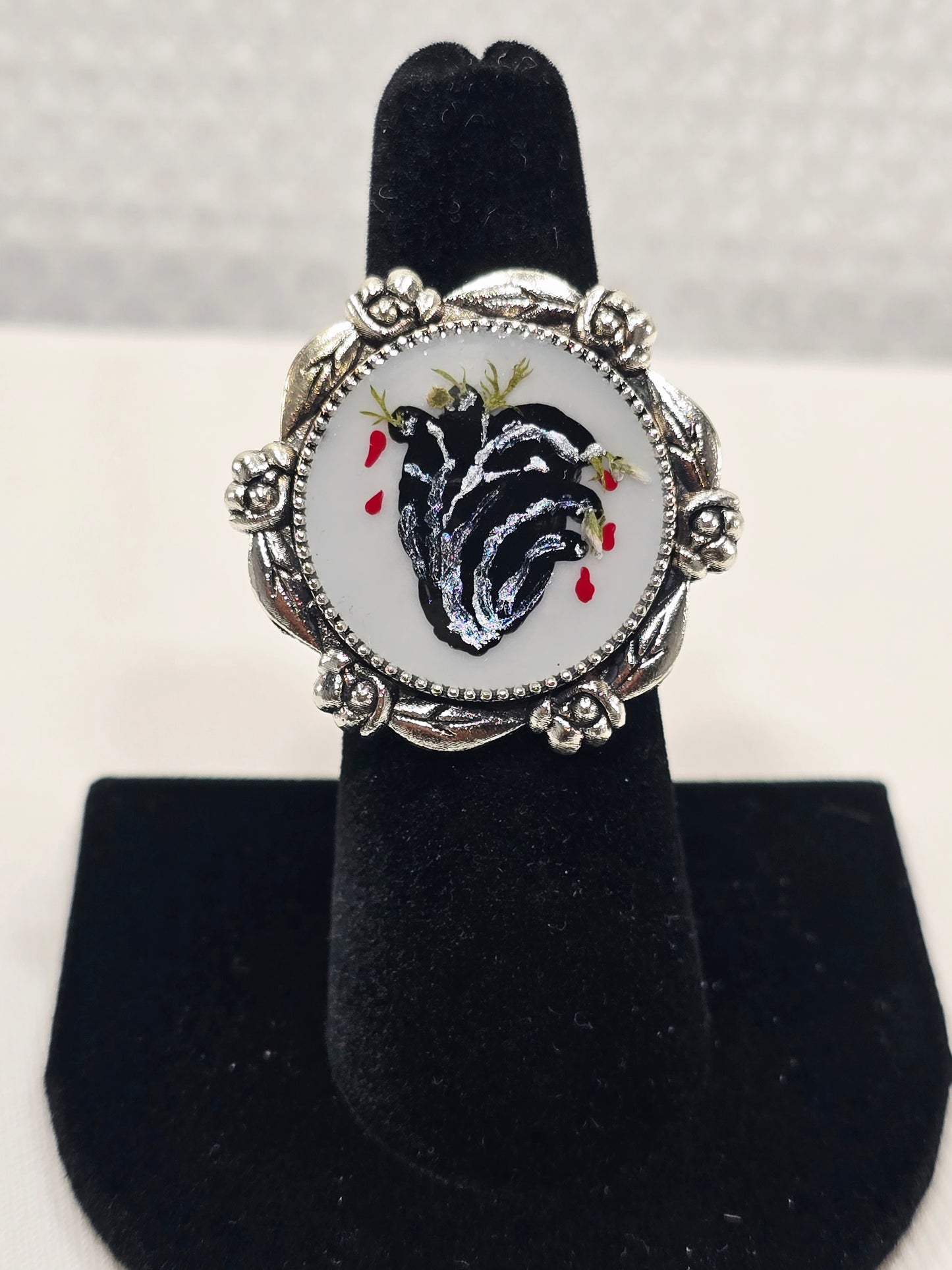 Anatomical Heart | Hand-Painted Original Miniature Artwork Ring
