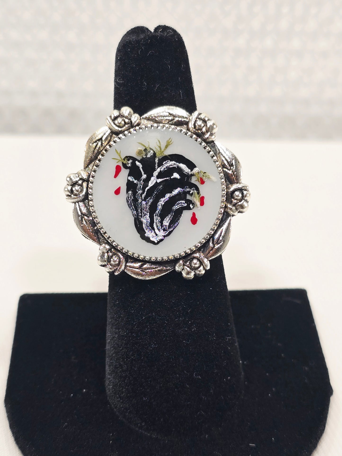 Anatomical Heart | Hand-Painted Original Miniature Artwork Ring