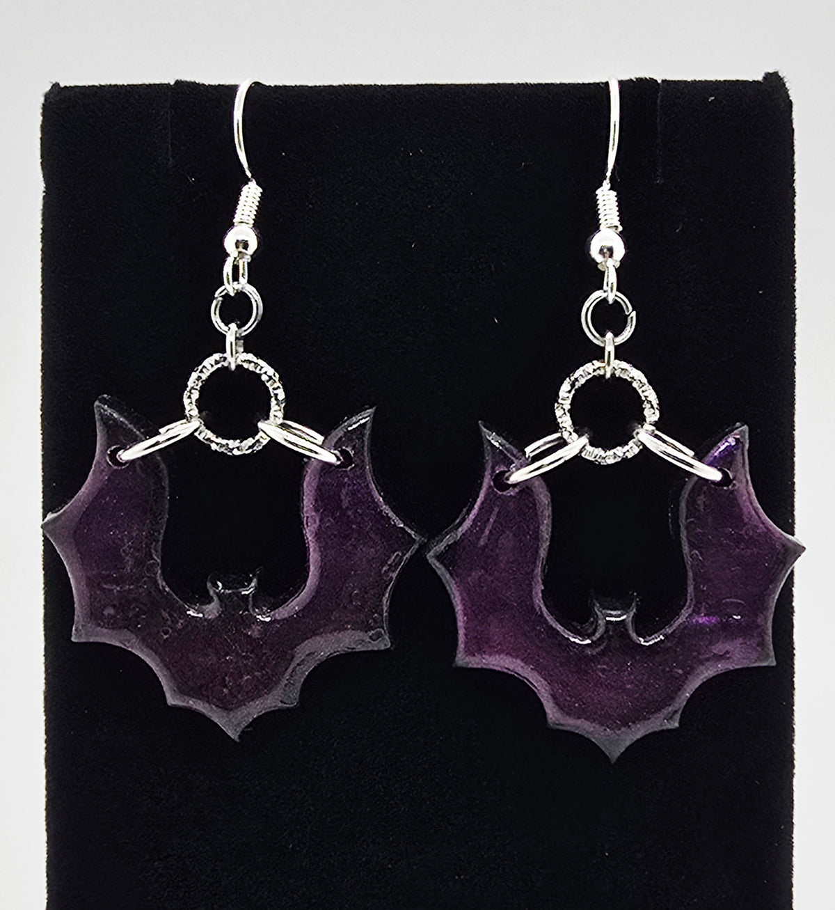 Purple Bat Earrings | Handmade Polymer Clay