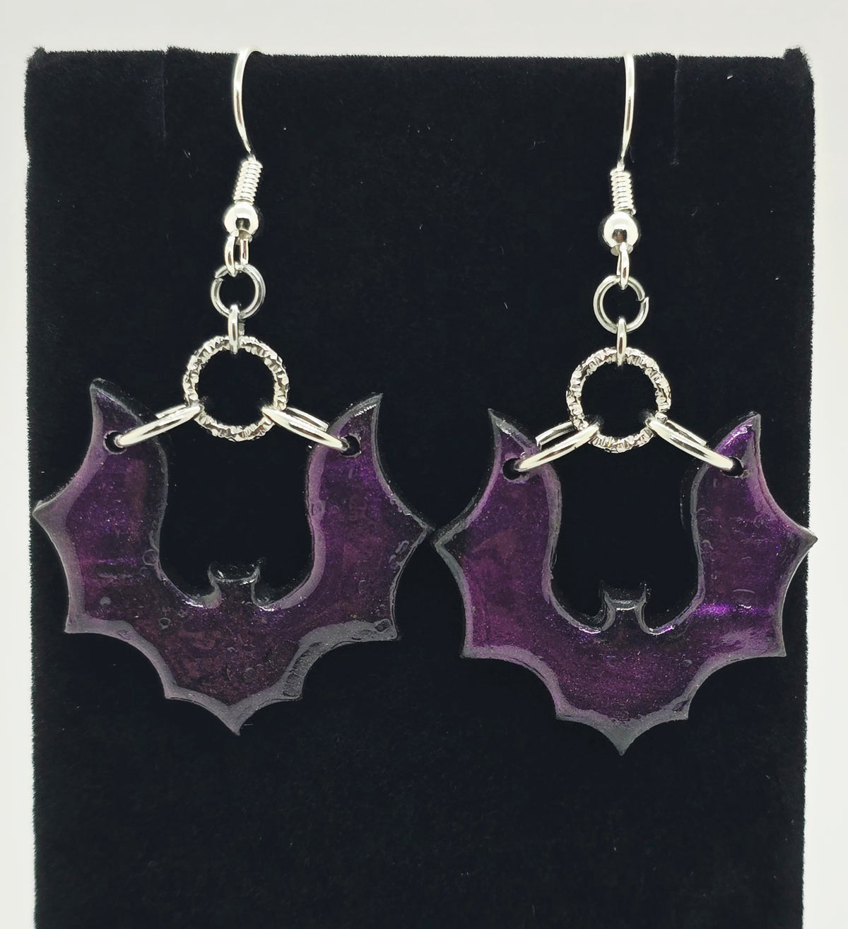 Purple Bat Earrings | Handmade Polymer Clay