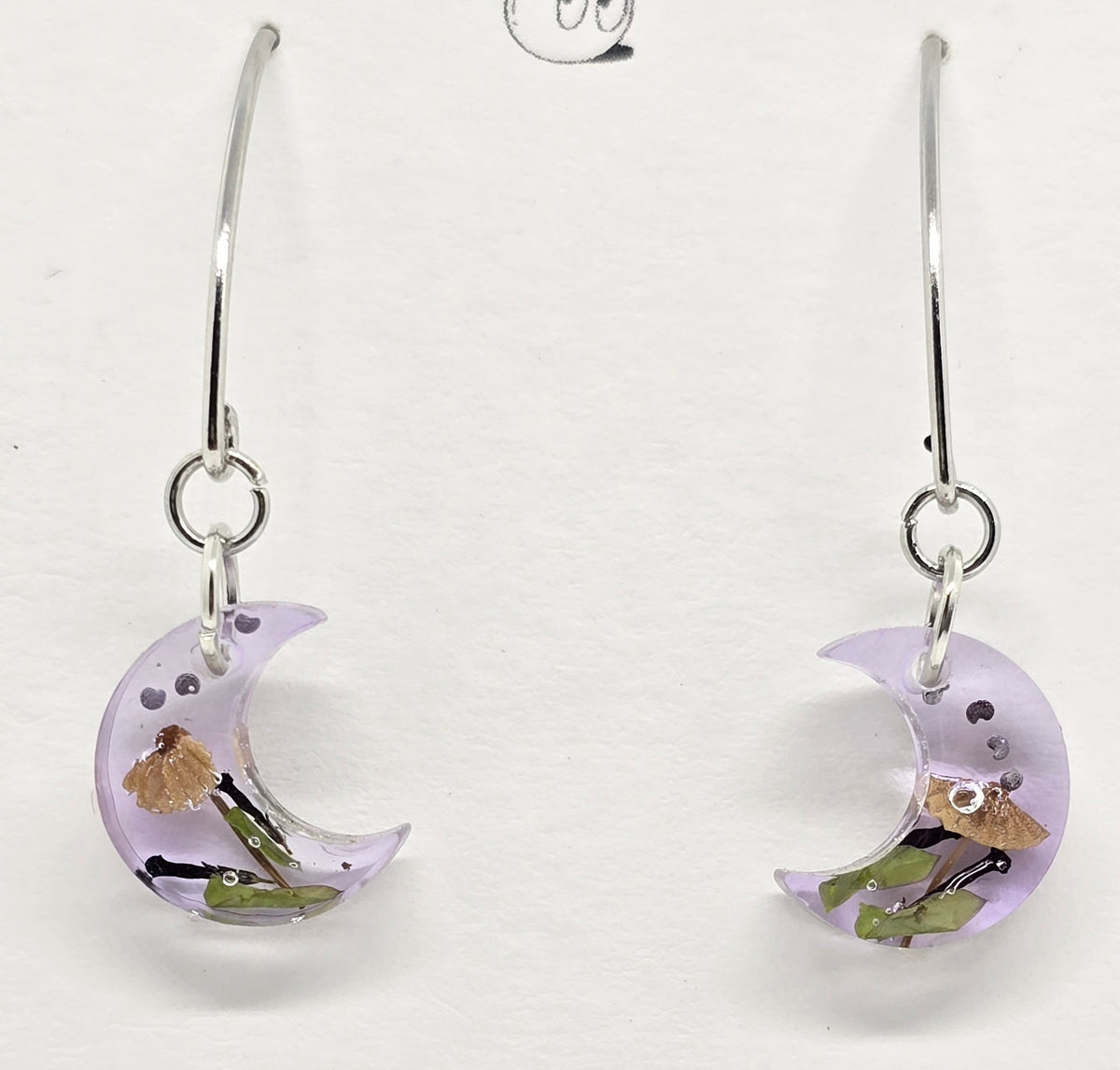 Magical Mini Moon V Hook Earrings and Miniature Wild Mushroom
