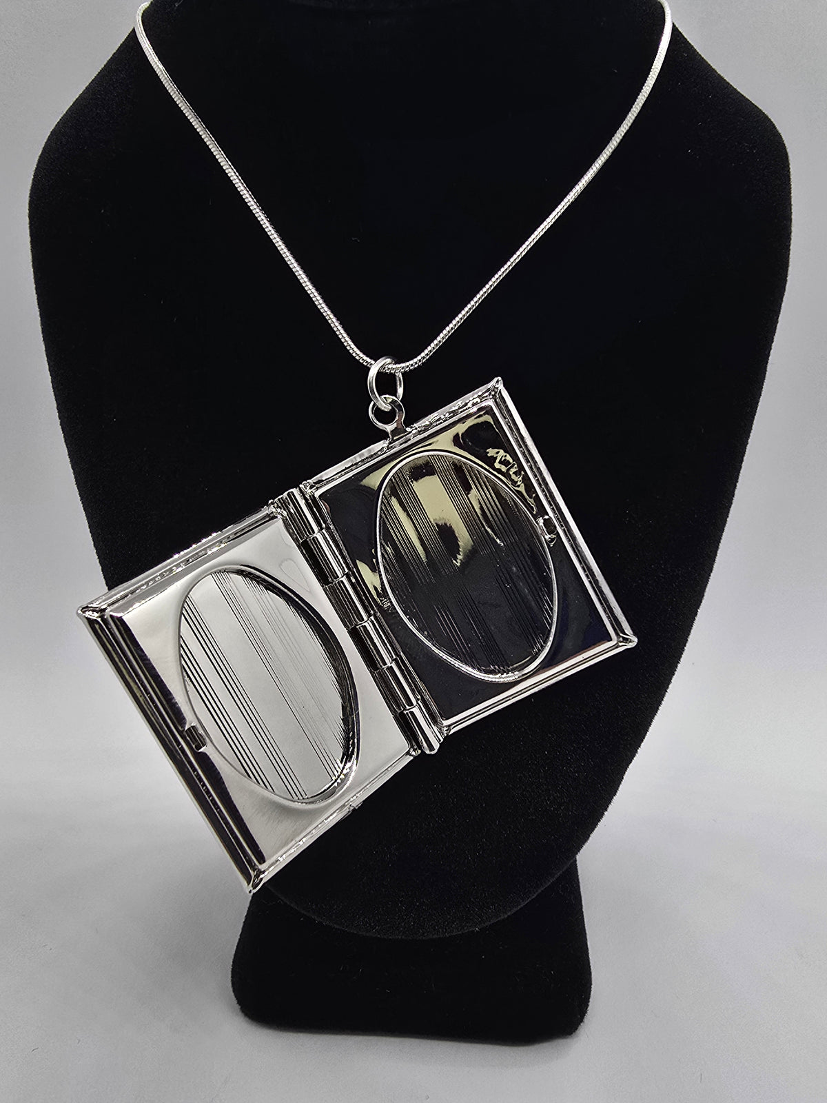 Skeleton Book Locket Necklace | Real Fall Leaves & Flowers, Opens to Hold Photos