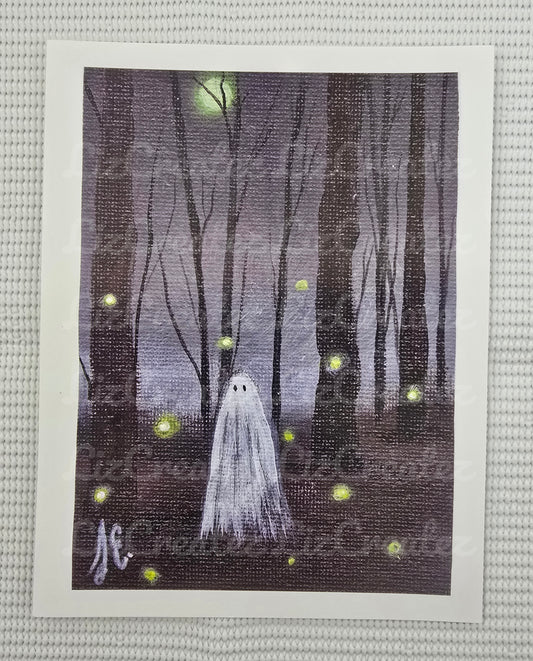 Ghostie and Fireflies — Fine Art Print 8x10 in
